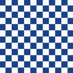 1/2" Checkerboard Squares Navy Blue and White