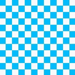 1/2" Checkerboard Squares Turquoise Blue and White
