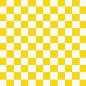 1/2" Checkerboard Squares Warm Yellow and White