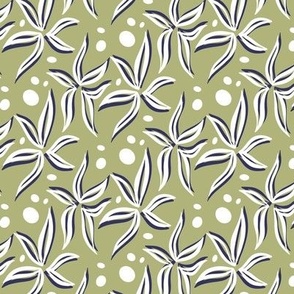 Starfish Leaves Olive Green