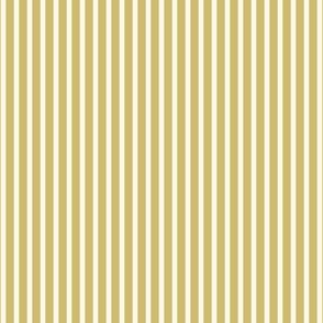 Vintage Ticking Stripe in Mustard Yellow and Ivory.