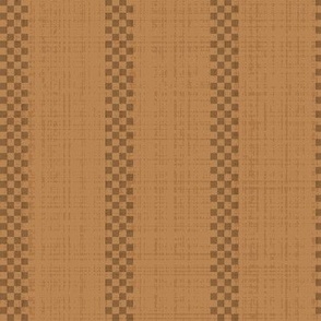 Thin Basket Weave Stripe with Linen Texture - Yellow Ochre - Medium Scale - Handwoven Stripe Effect for Autumn Home Decor and Upholstery