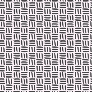 Small Modern Geometric Basket Weave Linework in Black and White