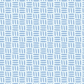 Small Modern Geometric Basket Weave Linework in Cornflower Blue