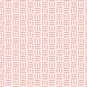 Small Modern Geometric Basket Weave Linework in Rose Quartz Pink