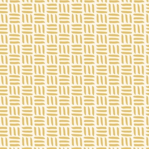 Small Modern Geometric Basket Weave Linework in Goldenrod Yellow