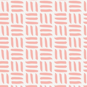 Medium Modern Geometric Basket Weave Linework in Rose Quartz Pink