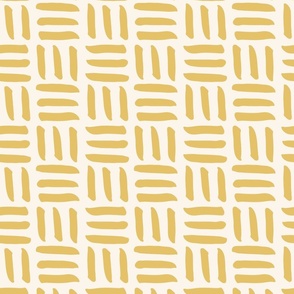 Medium Modern Geometric Basket Weave Linework in Goldenrod Yellow