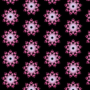 Flower Power - Pink on Black