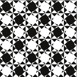 Med. Circles & Triangles: Black & White by DulciArt,LLC