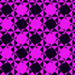 Med Circles & Triangles, Pink & Black by DulciArt,LLC
