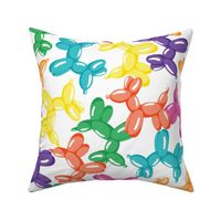 Colorful balloon dogs, balloon animals large scale white WB24