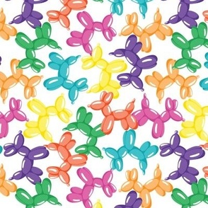 Colorful balloon dogs, balloon animals small scale white WB24