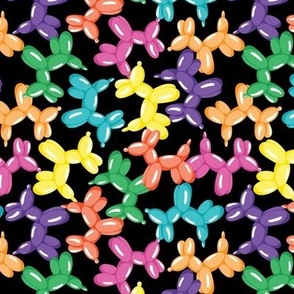 Colorful balloon dogs, balloon animals small scale black WB24