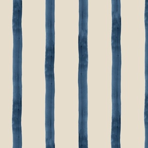 Small Watercolor stripes in beige and indigo