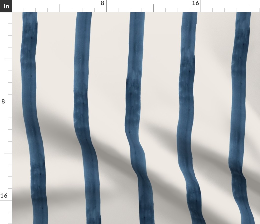 Small Watercolor stripes in ecru and navy