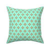 Red Diamond Floral on Mint small