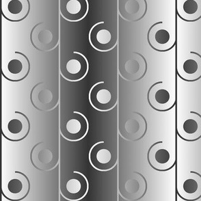 Pinstripes & Circles on Ombre Metallic Stripes