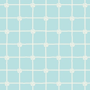 (L) Nautical window pane check and sailing knots light blue