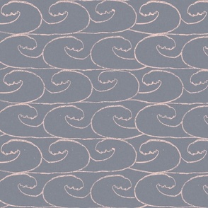 Gentle Wave -  Grey and Pink