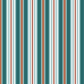 Towel stripe in turquoise and coral