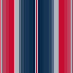 Large Gradient Stripe Vertical in nautical blue 002244, plain red solid c60c30, plain silver b0b7bc Team colors School Spirit