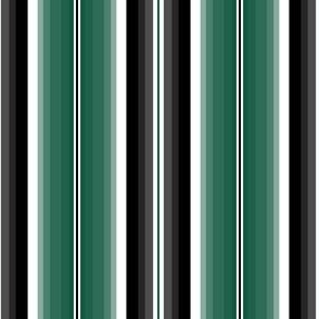 Mini Gradient Stripe Vertical in dark green 125740, black 000000, white ffffff Team colors School Spirit