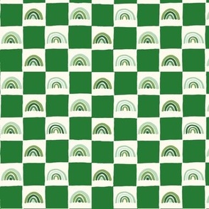 Checkerboard w St Patrick rainbow