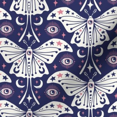 Luna Moth  - Mystical Blue Ivory Pink Regular