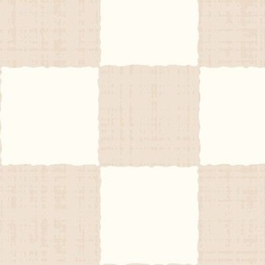 3" Textured Checkerboard Blender - Beige and Cream - Extra Large (XL) Scale - Traditional Checker Pattern with Organic Edges and Linen Texture
