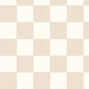 1.5" Textured Checkerboard Blender - Beige and Cream - Medium Scale - Traditional Checker Pattern with Organic Edges and Linen Texture