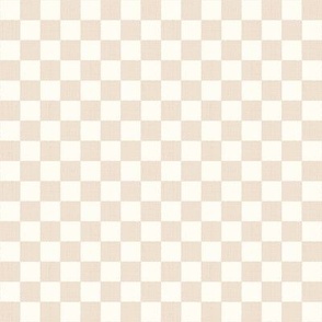 1/2" Textured Checkerboard Blender - Beige and Cream - Extra Small (XS) Scale - Traditional Checker Pattern with Organic Edges and Linen Texture