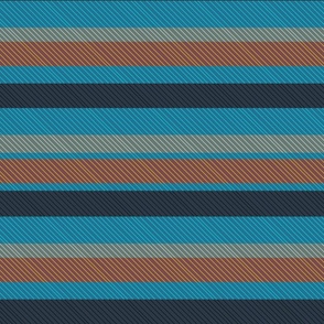 (M) Uneven Stripes Directional Blues, Browns