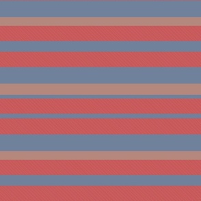 (M) Uneven Stripes Directional Periwinkle, Coral