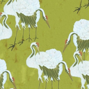 Happy Cranes -Matcha green-