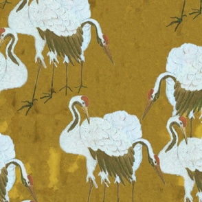 Happy Cranes - gold-