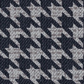 Textural Houndstooth (Large) - Black and Gray  (TBS108)