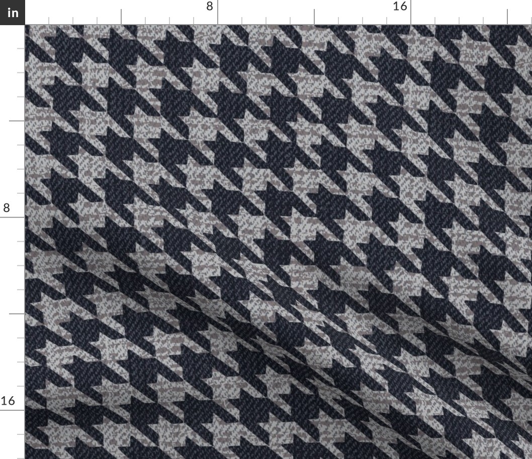 Textural Houndstooth (Large) - Black and Gray  (TBS108)