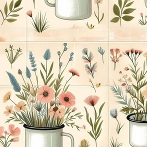 kitchen enamel mug tiles