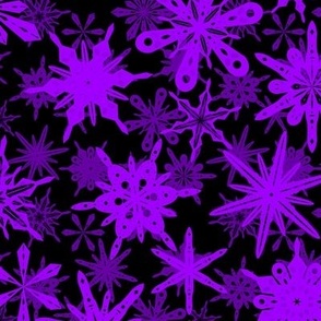 Throwing Stars Neon Purple on Black