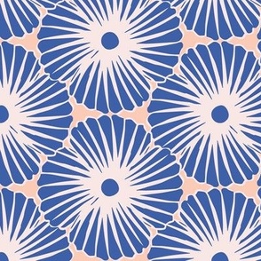 Seashell Hibiscus in Navy Blue and Pink