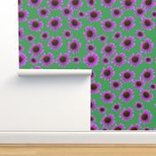 Purple Flowers on Green Background - Floral Photography - Purple Floral Photography