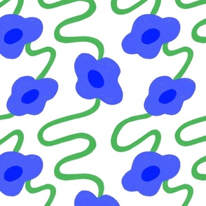 Modern Floral | Cornflower Blue 