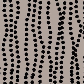 Wavy Polka Dot Stripes - Dark Multi Color on Beige