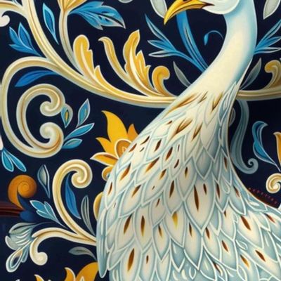 art nouveau albino peacock 