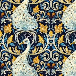 art nouveau albino peacock 