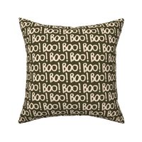 halloween boo typography cream off white on dark olive