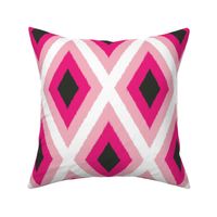 (S)  Barbiecore Ikat Diamonds – Geometric Design  