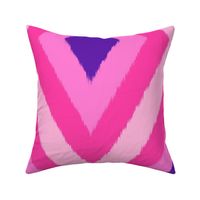 (L) Ikat Diamonds - Pink and Purple Geometric Design  