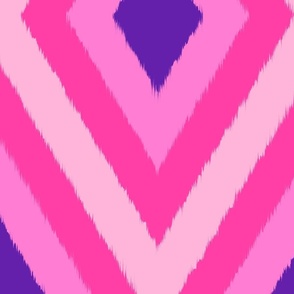(L) Ikat Diamonds - Pink and Purple Geometric Design  